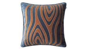 Hand wash cold, lay flat to dry. Chhatwal Jonsson Mita Velvet Cushion 50 X 50 Cm Sea Blue Cognac Dopo Domani