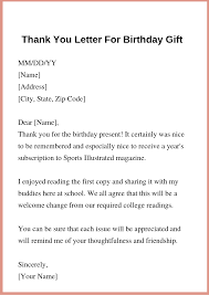 Thank You Letter For Birthday Gift Thank You Letter Lettering Thank You Letter Template