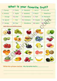 Still, my favorite fruit is apples. could sound strange with the singular verb right next to the plural apples. What Is Your Favorite Fruit Esl Worksheet By Sunshinenikki