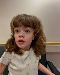 Sadie has almost given herself a mullet by chewing