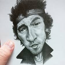 Bruce Springsteen Caricature Pencil Drawing Print Available Caricature Bruce Springsteen Free Artwork