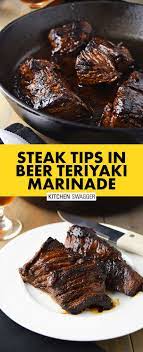 Marinated Steak Tips Recipe With Beer Teriyaki Marinade Recipe Steak Tips Teriyaki Marinade Steak Teriyaki Marinade