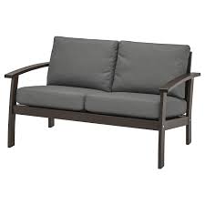 An outdoor loveseat glider made from metal is sturdy and more durable than wood or plastic. Kloven Loveseat Outdoor Brown Stained Froson Duvholmen Dark Gray Ikea