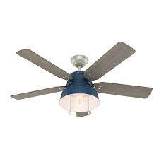 Hunter Mill Valley 52 In Led Indoor Outdoor Indigo Blue Ceiling Fan With Light 50252 In 2020 Ceiling Fan Blue Ceilings Outdoor Ceiling Fans