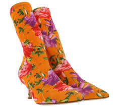 This technique can be used alone or to enhance embossed designs. Bianca Di Ankle Boots Funky Ladies Ankle Boots With A Floral Pattern Made In Italy Orange
