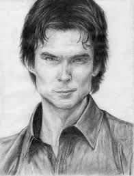 I put this pic in black and white and it's awesome! Artstation Ian Somerhalder Portrait Fabienne S