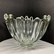 Glass fruit bowl party home kitchen plates desert cake serving tray clear decorative household living terrarium container. Vintage Clear Glass Decorative Bowl Uneven Sides Murano Style Yellow Tint Decorative Bowls Clear Glass Bowl