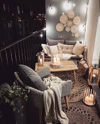 Some really creative ideas for homemade gifts, home decorations and christmas. Marzena Marideko Soft Neutral Balcony Decor Inspiration The Best Decorated Small Outdoor Ba Outdoor Furniture Inspiration Small Patio Decor Patio Inspiration
