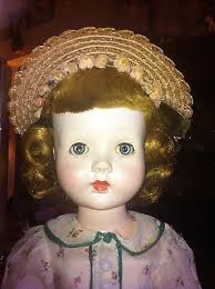 1950's EFFANBEE 19" HARD PLASTIC HONEY WALKER DOLL Schiaparelli Dress