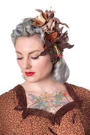 Haar Blume irisierend Gelb Glitz Signatur Glitzer Lilie & Orchidee Clip