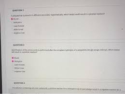 Very slowly and carefully pour this down the side of an inclined test tube containing 2 ml of. Solved Question 1 A Polypeptide Is Placed In 5 Different Chegg Com