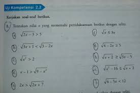 Tentukan nilai x yang memenuhi. Tentukan Nilai X Yang Memenuhi Pertidaksamaan Berikut Dengan Teliti Bag A J Mohon Bantuannya Ya Brainly Co Id