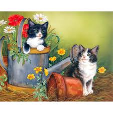 Liven up the walls of your home or office with wall art from zazzle. Diy Color Cat Flower Pot Drawing Full Round Drill Diamond Painting Kit Walmart Com Walmart Com