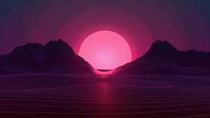 Silhouette of steel ridge wallpaper, blue and pink sky painting. Hd Wallpaper Neon Sunset Pink 4k Wallpaper Flare