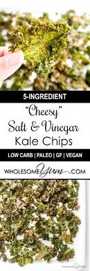 5 Ingredient Salt Vinegar Kale Chips Paleo Low Carb Wholesome Yum Natural Gluten Free Low Carb Recipes Kale Chip Recipes Paleo Kale Chips Kale Chips