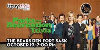 Parksandrec #stayhome and play trivia on youtube! Parks Rec Trivia Oct 19th 7 00pm The Bears Den Fort Sask The Bear S Den Fort Saskatchewan Ab October 19 2021