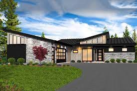 Plan 85325ms 3 Bed Modern House Plan For The Rear Sloping Lot Sloping Lot House Plan Modern House Plan Modern Lake House