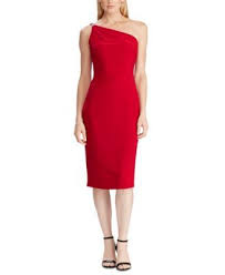 Lauren Ralph Lauren One Shoulder Cocktail Dress Created For Macy S Reviews Dresses Women Macy S In 2020 One Shoulder Cocktail Dress Cocktail Dress Dresses