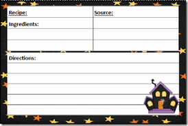 Menu Plan Monday Free Halloween Recipe Card Printable With Images Printable Recipe Cards Recipe Cards Recipe Cards Template