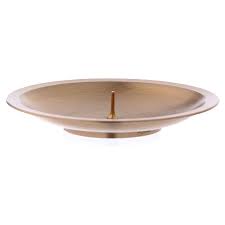 Brass and aluminium menorah channukah. Round Candle Holder In Golden Brass With Spike Online Sales On Holyart Co Uk