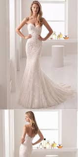 Lace Sweetheart Neckline Mermaid Wedding Dress With Lace Appliques Wedding Dresses Sweetheart Neckline Strapless Lace Wedding Dress Lace Mermaid Wedding Dress