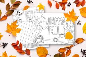 Search images from huge database containing over 620,000 coloring pages. Printable Fall Coloring Pages Happy Fall Coloring Page And Word Search