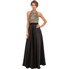 Black And Gold Dresses For Women Badgley Mischka Sequin Halter Ball Gown Black Gold Women S Dress Black Ball Gown Ball Gowns Sequin Evening Gowns