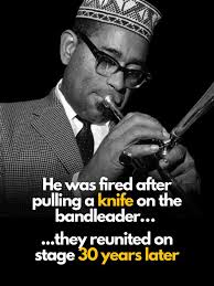 In 1941, Dizzy Gillespie's time in Cab Calloway's band came to an abrupt  end. The incident is well documented, most clearly in bassist Milt Hinton's  first-hand account. During a show, a spitball