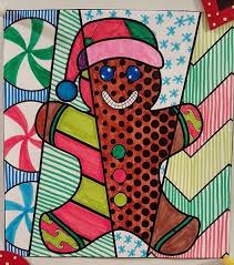 Pop Art Gingerbread Man Coloring Sheets Interactive And Pattern Filled Both Included Fun Elementary Art Projects Christmas Art Projects Holiday Art Projects