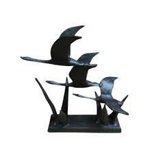 Check out our cast iron bird figurine selection for the very best in unique or custom, handmade pieces from our figurines & knick knacks shops. 3 Flying Geese Metal Sculpture Cast Iron Metal Figurine Rustic Deco Incorporated