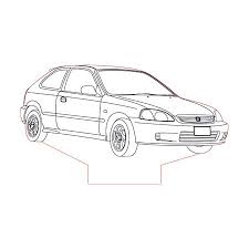 Honda Civic Ek 3d Illusion Lamp Plan Vector File For Laser And Cnc 3bee Studio Honda Civic 3d Illusions 3d Illusion Lamp