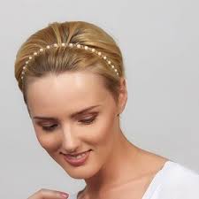 Elegant White Pearl and Gold Rhinestone Sequins Headband Gradh is Solas  Celtic Inspired 5mm Beaded Bridal Hair Accessory