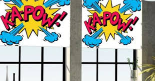 Kapow Roller Blind You D Have To Pull These Down With Lots Of Oomph Tween Room Grey Room Boy S Room