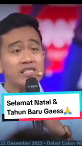 #stitch dengan @Rontokcuma gibran yg ucapkan selamat Natal dan tahun Baru  di debat cawapress