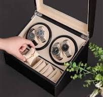 Luxury Custom Watch Storage Box Personalized Leather Wooden Automatic Motor  Rotating Double Watch Winder Case Made Cardboard PC