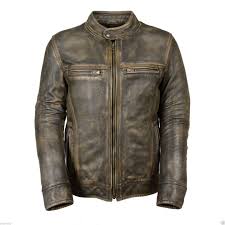 Distressed Wax Men S Biker Vintage Style Cafe Racer Motorcycle Leather Jacket Distressed Leather Jacket Leather Jackets For Sale Genuine Leather Jackets
