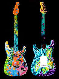 Hand Painted Fender Guitar By Elizabeth Elequin I Have Never Played A Guitar But I Do Appreciate How Beautifully Thi Fender Guitars Guitar Art Guitar Painting