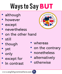 Ways To Say But In English Essay Writing Skills English Writing Skills Writing Words