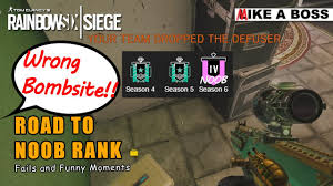 Road To Noob Rank Fails And Funny Moments Rainbow Six Siege