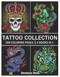 Incredible large print coloring pages for adults christmas free. Tattoo Collection An Adult Coloring Book With 100 Incredible Coloring Pages Awesome And Relaxing Tattoo Designs For Men And Women Book Benmore 9781798993118 Amazon Com Books