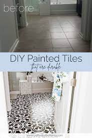 Painted Tile Before And After Painted Tile Before And After Everyone Loves The Look Of Painted Floors And Painting Tile Floors Painting Tile Tile Floor