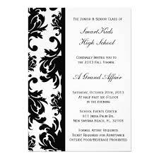 Black And White Damask School Prom Or Formal Invitation Zazzle Com Formal Invitation Invitations Damask Wedding