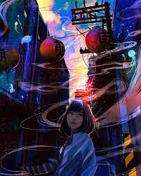 夏の朝に冬の夜を想う illustrator illustration paint drawing 絵 画 イラスト イラストレーター illustration art anime