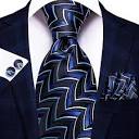 Black and Blue Silk Necktie Set-LBWH713 | Toramon Necktie Company ...