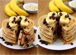 Pancakes Hyperproteines Banane Et Chocolat Amandine Cooking Recette Pancakes Recette Proteinee Recette Hyperproteine
