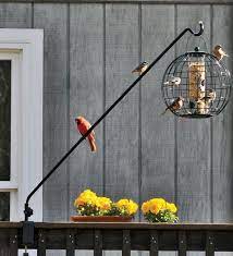 90 bird feeder pole system which includes pole, 4 hooks and squirrel baffle. 52 L Swing Arm Clamp On Hanger Collection Accessories Bird Feeder Poles Bird Feeder Hangers Bird Feeders