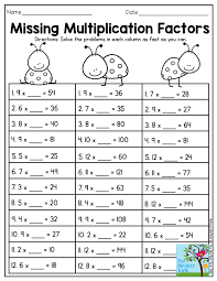 Missing Multiplication Factors Found In The Third Grade No Prep Packet For May This Packet Is Loaded 3rd Grade Math Worksheets 3rd Grade Math Multiplication