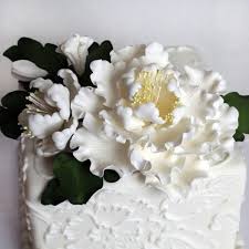 Peony Spray White Fondant Flowers Peony Cake Handmade Cake
