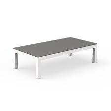 Featuring seating for 4 and a stylish gas fire table as your center piece, you will love hosting outdoors all summer long. Talenti Outdoor Coffee Table Step Piutrentanove Collection White Grey Painted Aluminum And Glass Myareadesign Com