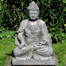 Statue Buddha Sitzend Gross Englischer Antik Steinguss Ardeon De Garten Figuren Statuen Asiatische Art Nr 12456